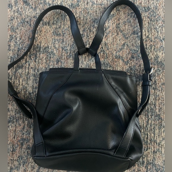 Sanctuary Black Leather Backpack Purse 100% Leather - Picture 6 of 9